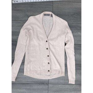 VKOO 100% Cashmere button up tan cardigan sweater,  Size P